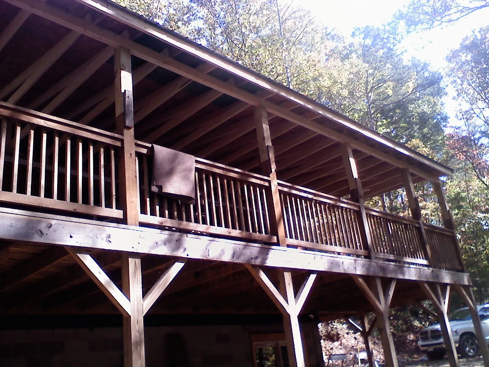 Timber framing under a new elevated porch and deck — Roof Leak Repair in Clayton by Roofing Brothers